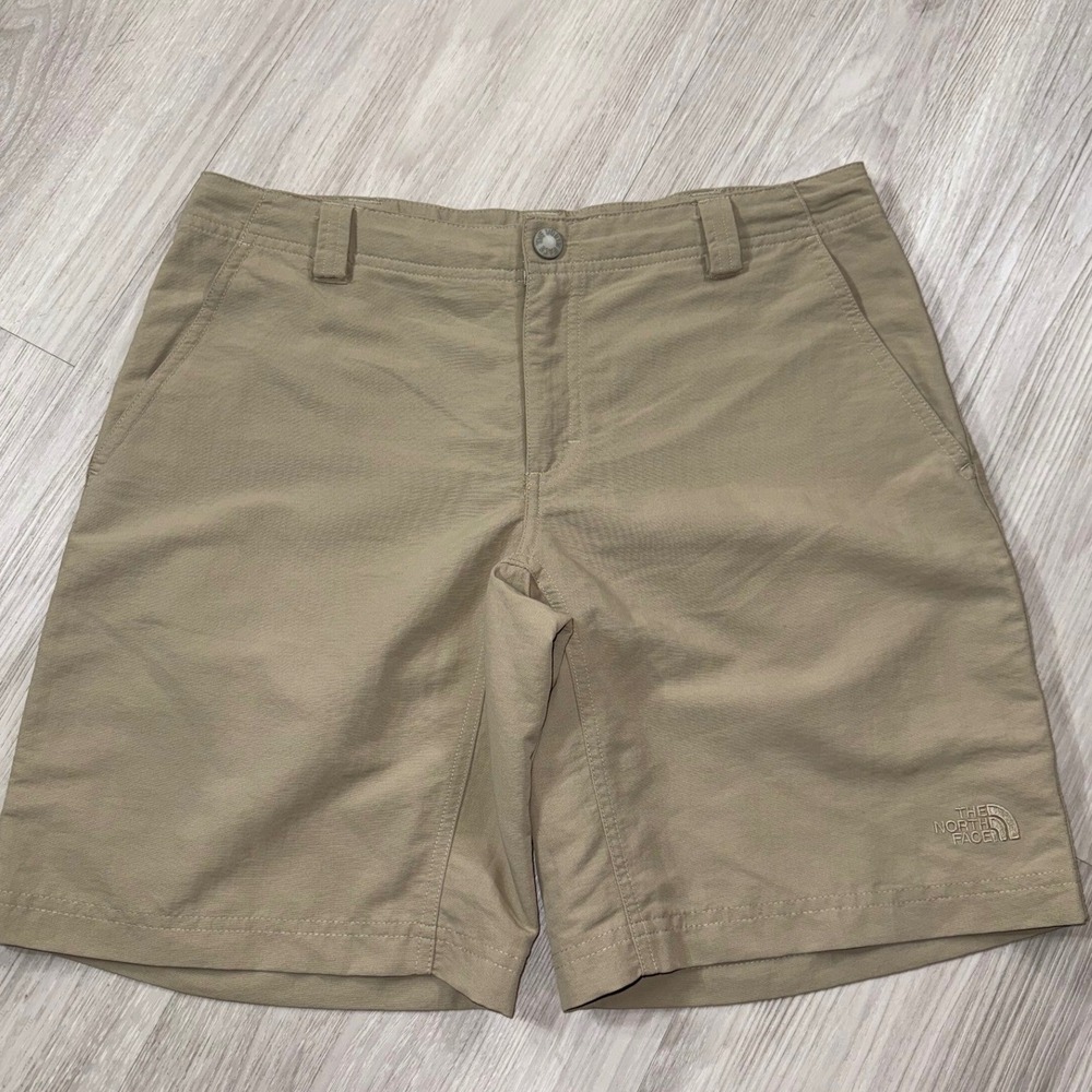 The North Face Womens Khaki Nylon Hiking Shorts Tan Size 6 Outdoor Activewear